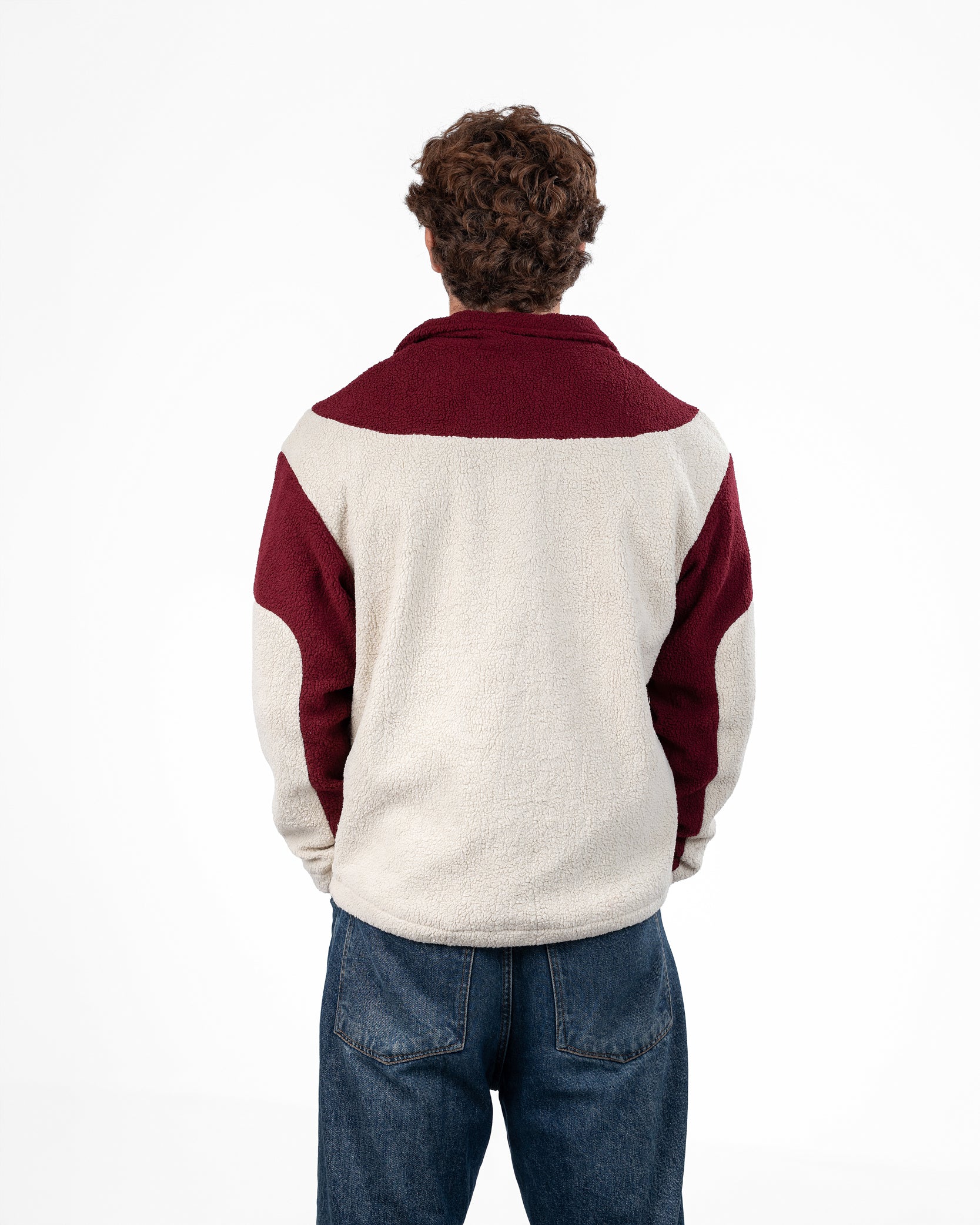 Fleece Jacket - Burgundy/Cream