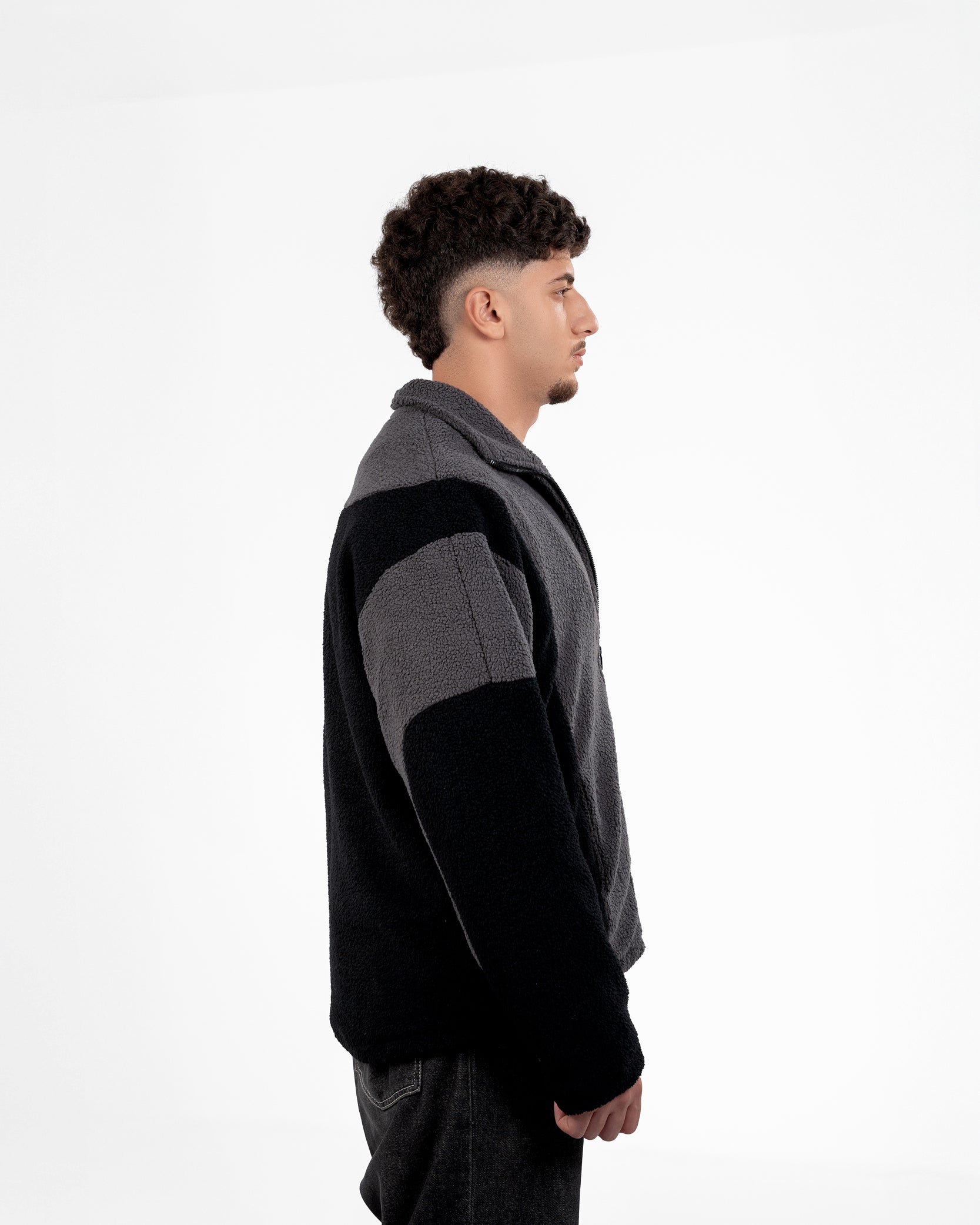Fleece Jacket - Black/Grey