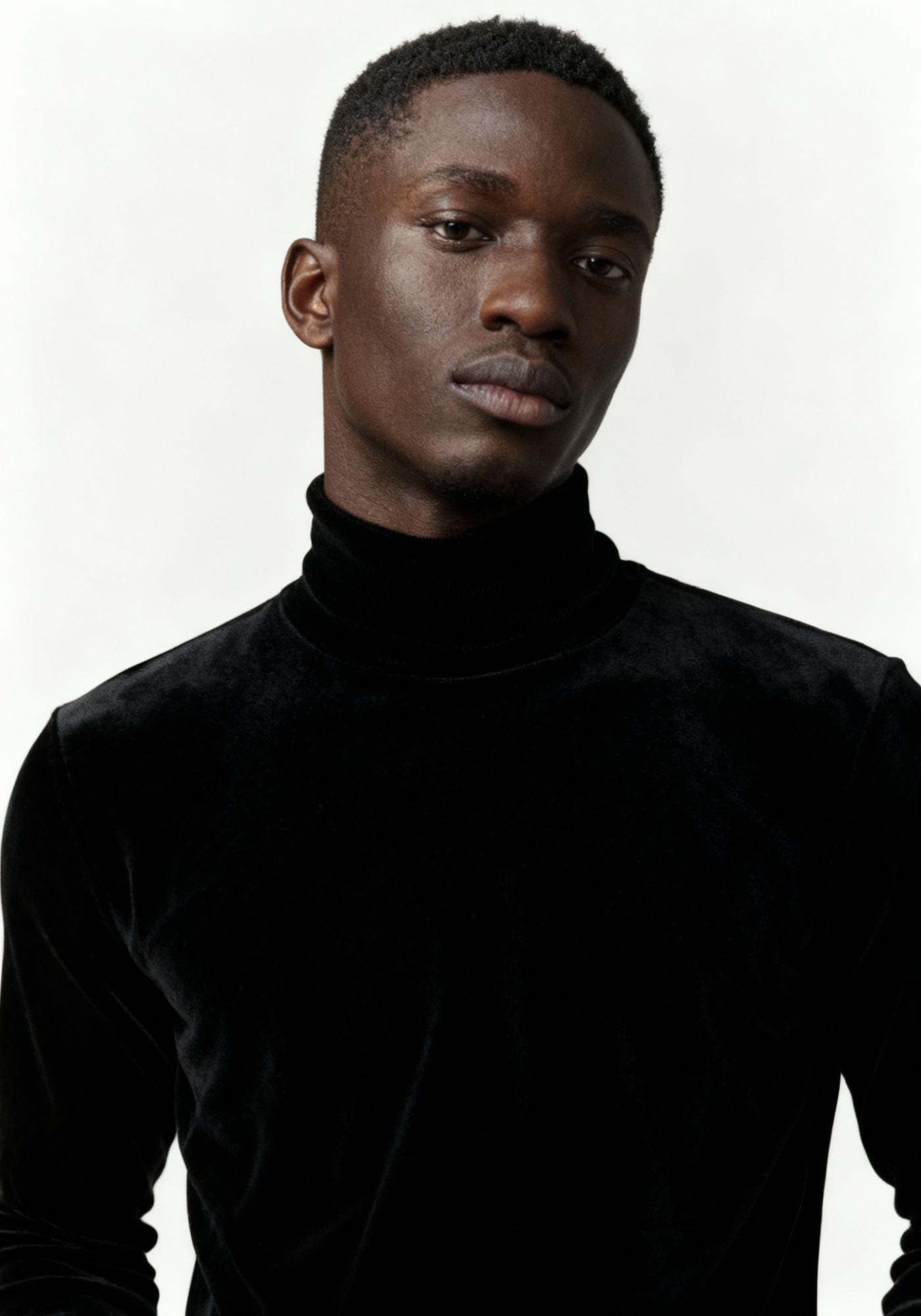 Velour Turtleneck - Black