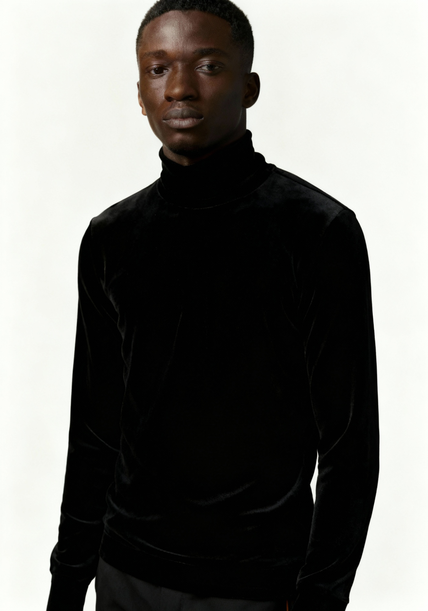 Velour Turtleneck - Black