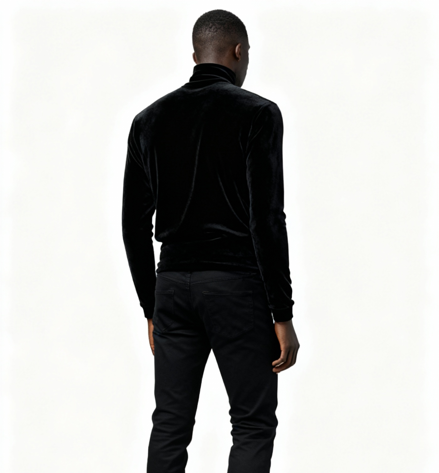 Velour Turtleneck - Black